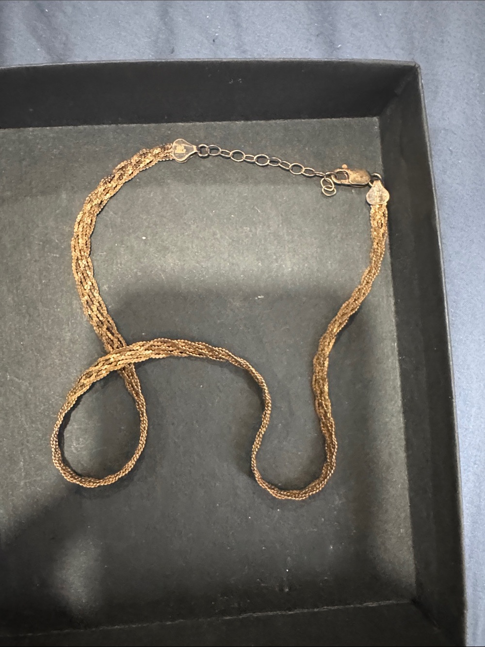 Delicate Rose Gold Braided Chain Necklace - Women Jewelry. 925 Italy .